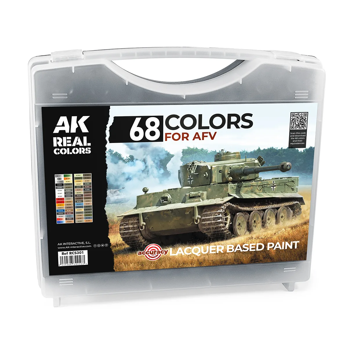 Set de peintures Real Colors AK Interactive pour maquettes et wargaming