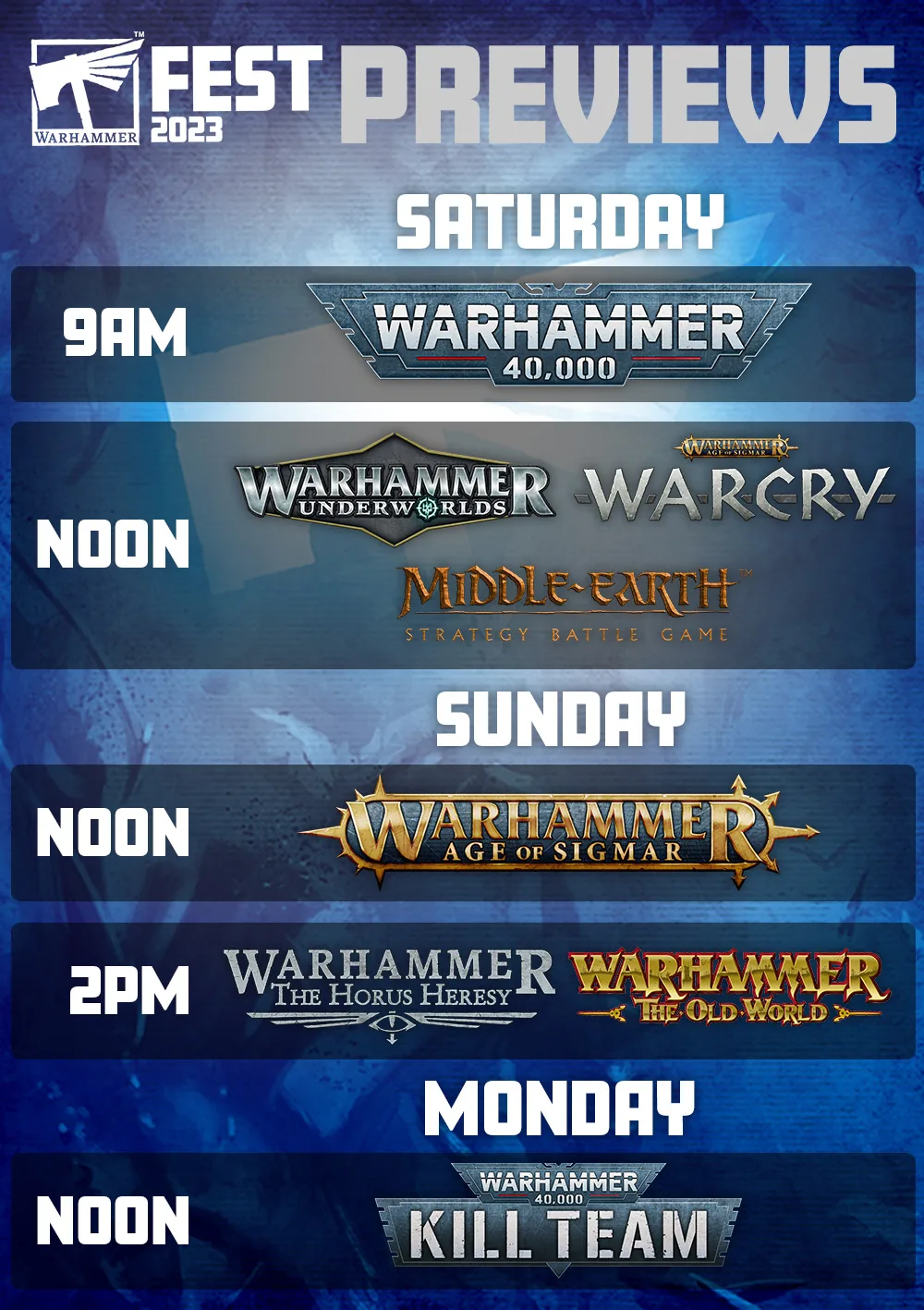 Calendrier WHFest du 17 avril