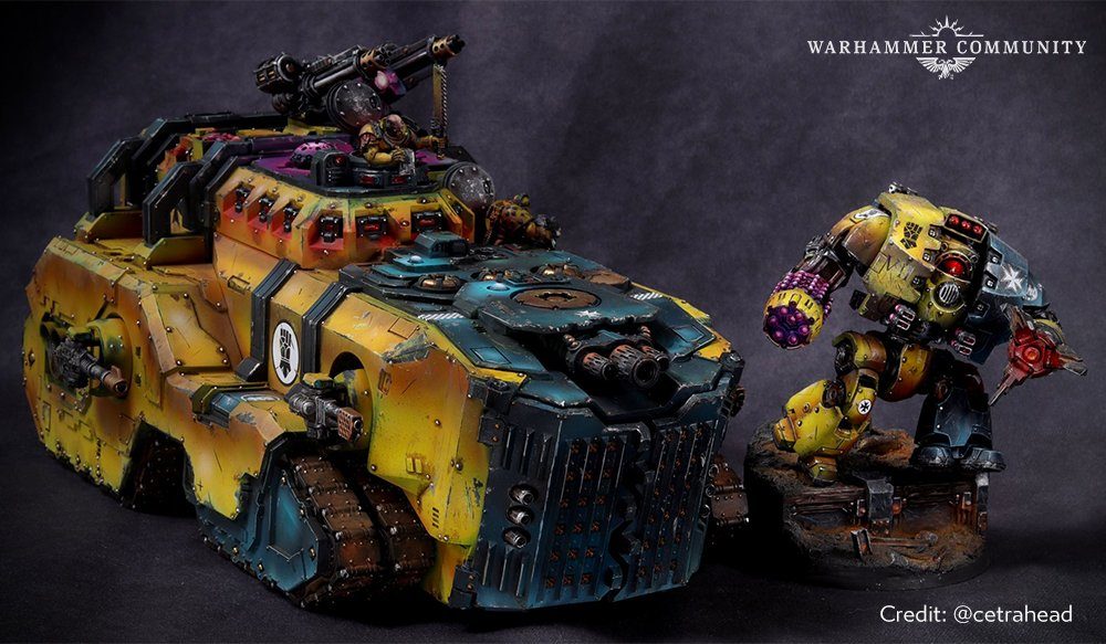 Imperial Fists Leviathan Pattern Siege Dreadnought and Mastodon Heavy Assault Transport