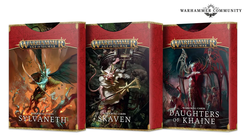 Cartes Warscroll – Sylvaneth, Skaven et Filles de Khaine