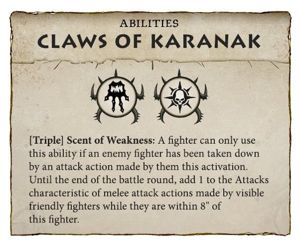 Griffes de Karanak – Capacités – Parfum de faiblesse