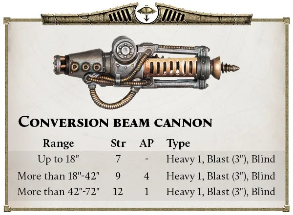 Canon à faisceau de conversion